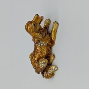 Cloisonne Golden Retriever Dog Trinket Box